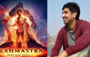 Brahmastra poster and director Ayan Mukherji file photo