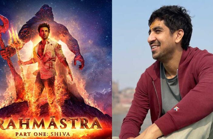 Brahmastra poster and director Ayan Mukherji file photo