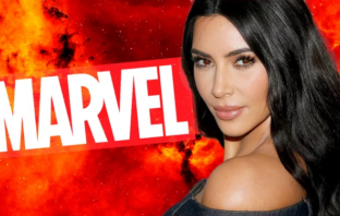 Kim Kardashian photo and Marvel movie logo