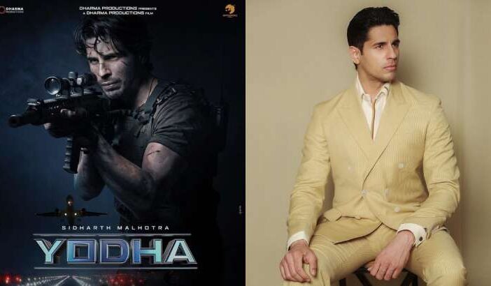 Yodha poster and Sidharth Mallhotra photo