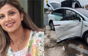 Rambha photo and her damaged car photo