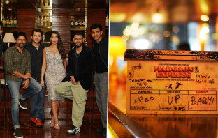 Madgaon Express team and the clapboard saying wrap