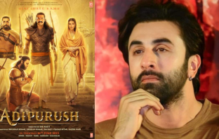 Adipurush poster and Ranbir Kapoor file photo