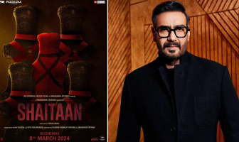 Shaitaan poster and Ajay Devgn file photo