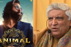 Animal movie poster (left) and Javed Akhtar file photo (right)