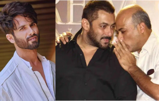 Shahid Kapoor and Salman Khan with Sooraj Barjatya