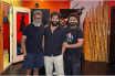 Allu Arjun, Sukumar and Devi Sri Prasad at Pushpa 2 music recording session